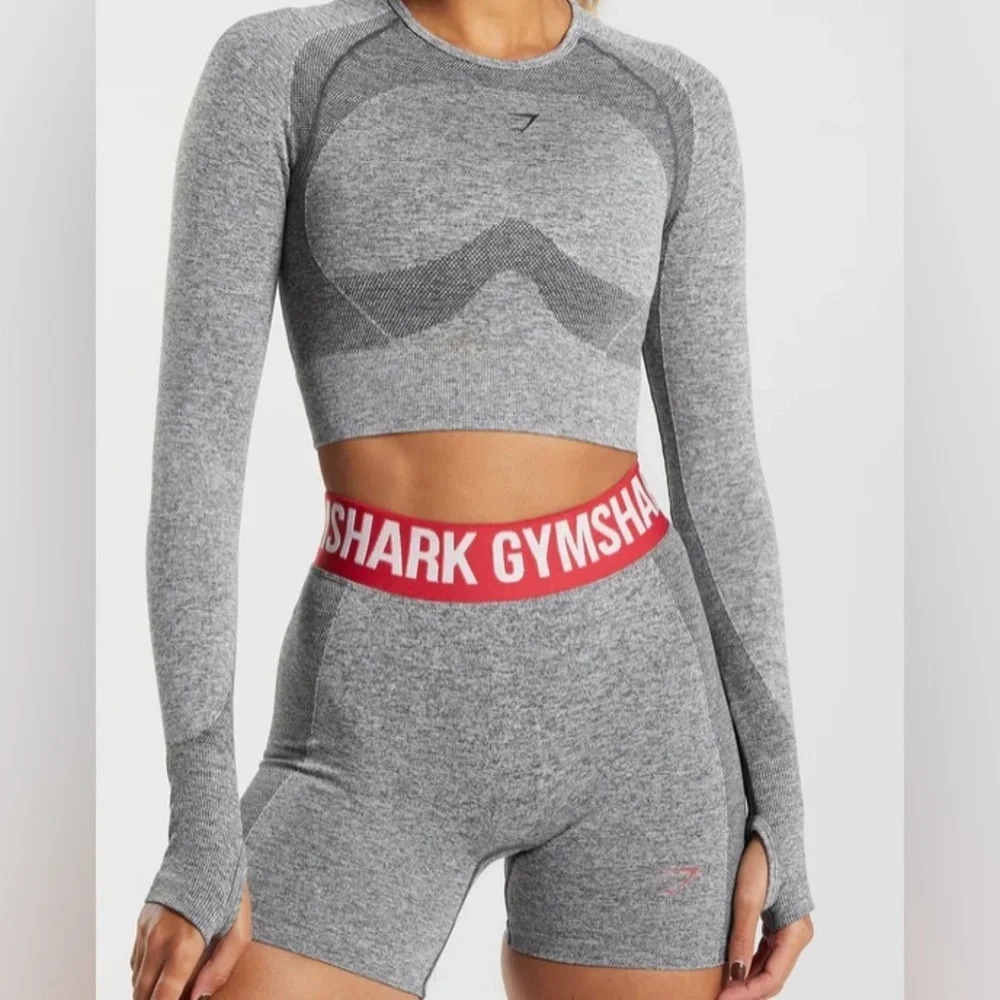 Gymshark Flex long Sleeve Seamless Crop Top 15” PTP (XS) - Picture 3 of 9